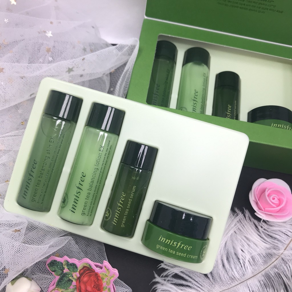 (MINI SIZE)KIT DƯỠNG DA TRÀ XANH INNISFREE GREEN TEA SPECIAL KIT EX 4PCS