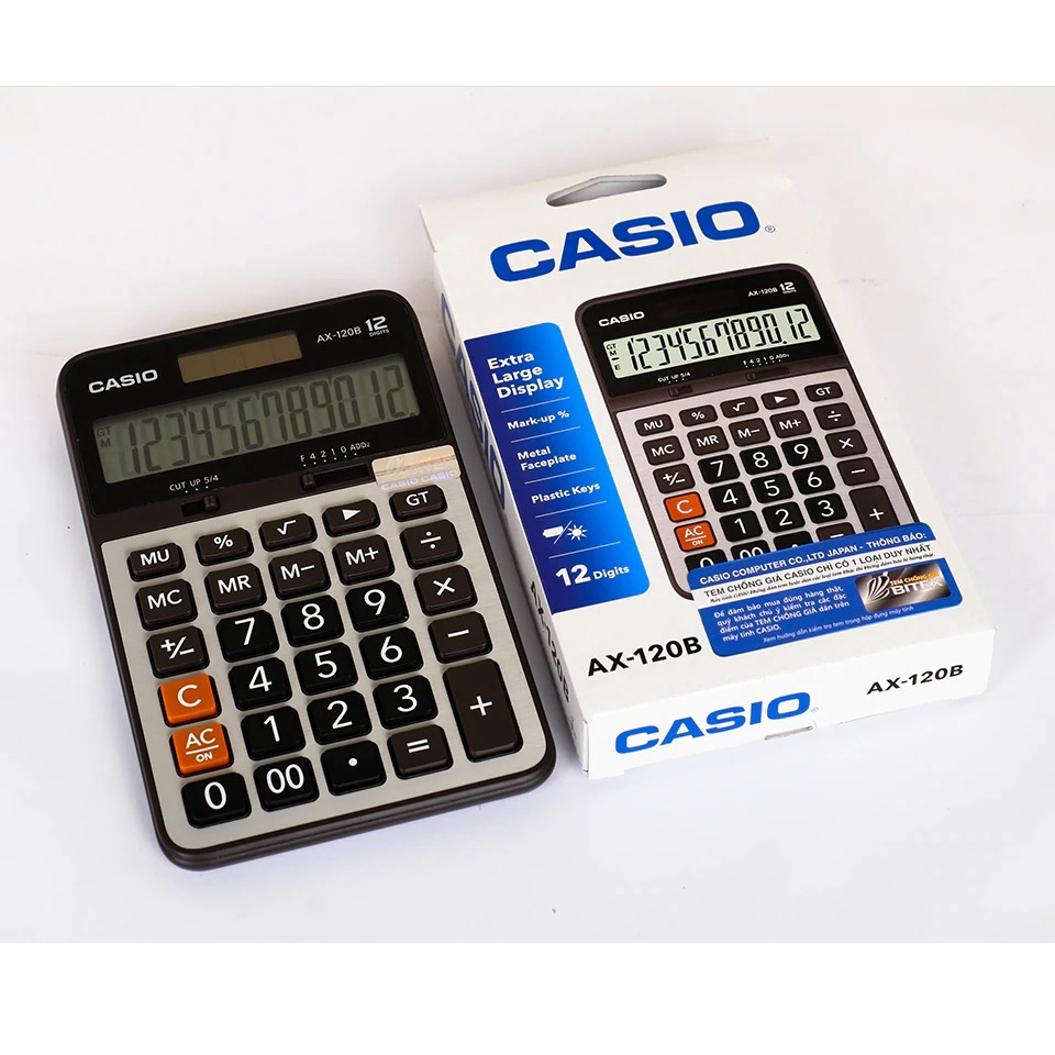 Máy tính CASIO AX-120B - Chính hãng Bitex, Bảo hành 7 năm