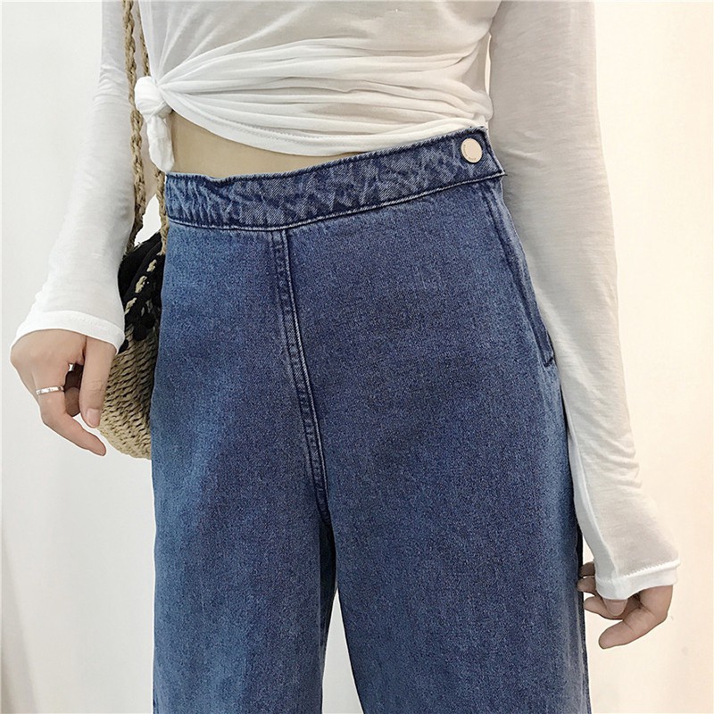 Quần jeans nữ ống rộng lưng cao | BigBuy360 - bigbuy360.vn