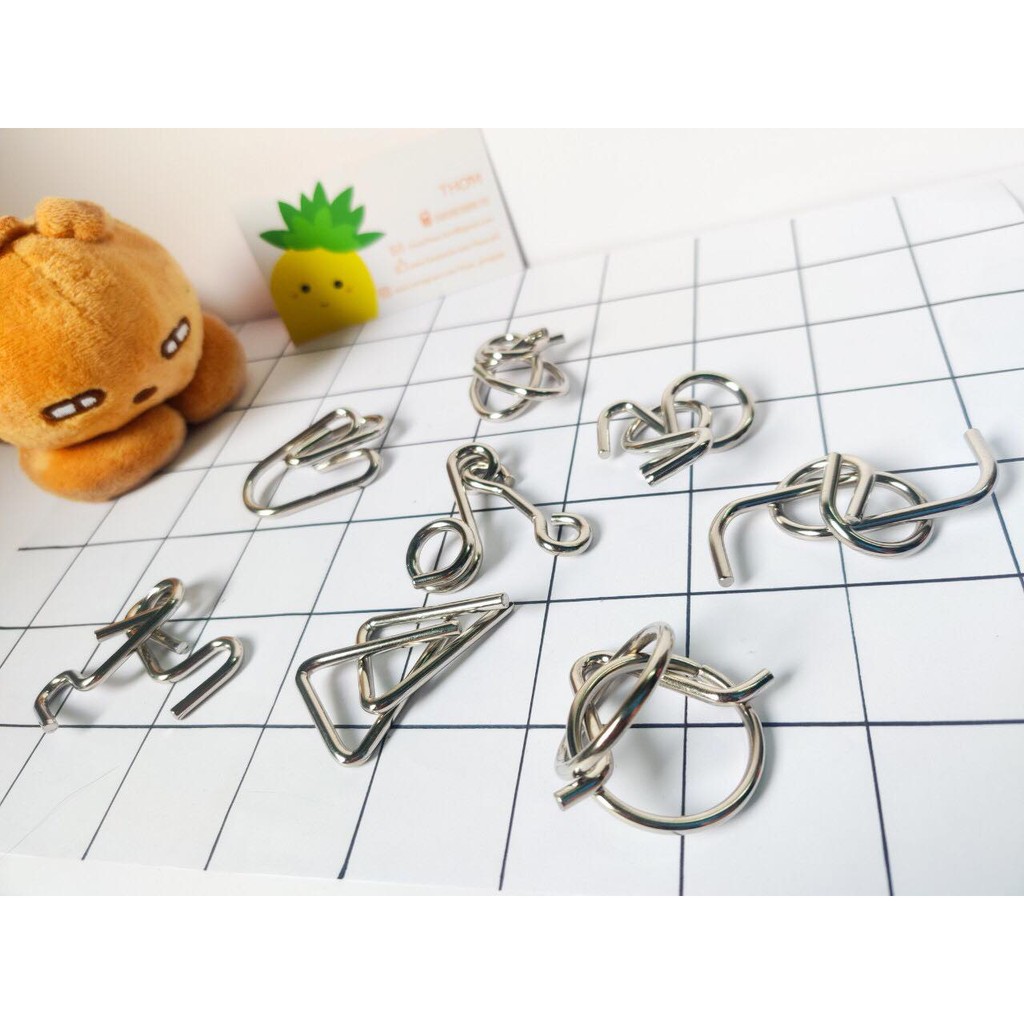 Bộ Đồ Chơi Giải Đố Bằng Thép Wire Puzzle (8 cái)