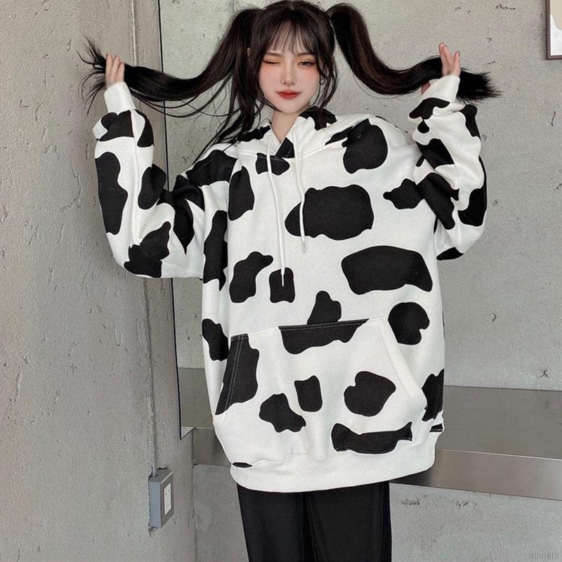 Áo Hoodie Dài Tay In Hình Chú Bò Sữa Dễ Thương Dành Cho Nữ | BigBuy360 - bigbuy360.vn