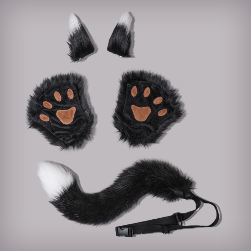 Set 5 Phụ Kiện Hóa Trang Mèo / Đuôi / Găng Tay / Đuôi Sói Nhồi Bông Dễ Thương | BigBuy360 - bigbuy360.vn