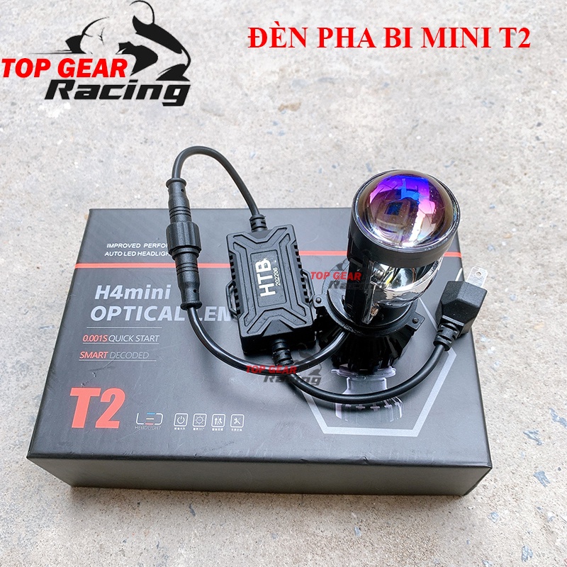 Đèn Pha Bi Mini T2 Chân H4 Đèn Bi Cầu T2 Led 12V-24V Cho Ô Tô Xe Máy