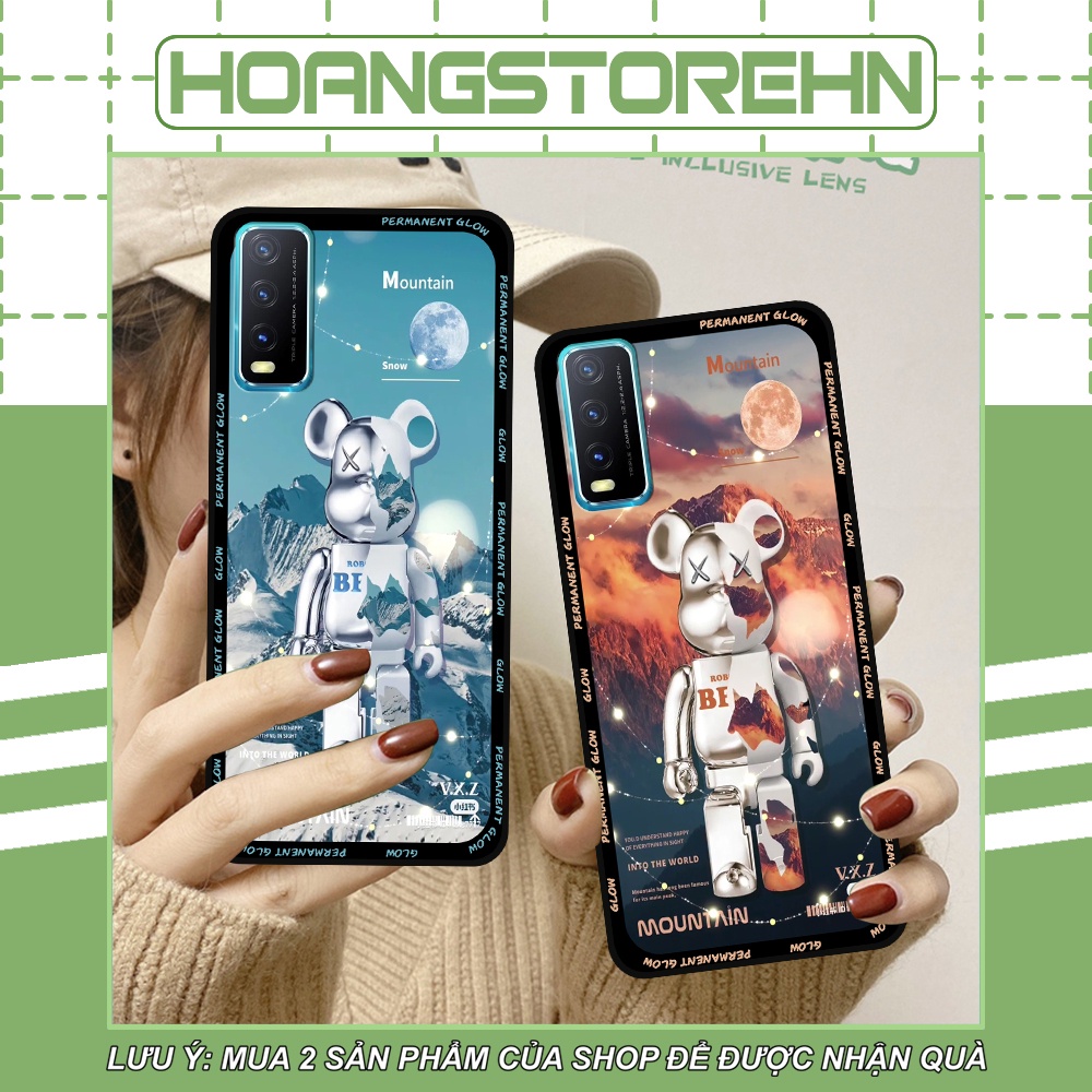 Ốp Vivo Y12s / Y20 / Y20s in hình họa tiết Mountain, Be@rbrick dễ thương (T13 - T18)