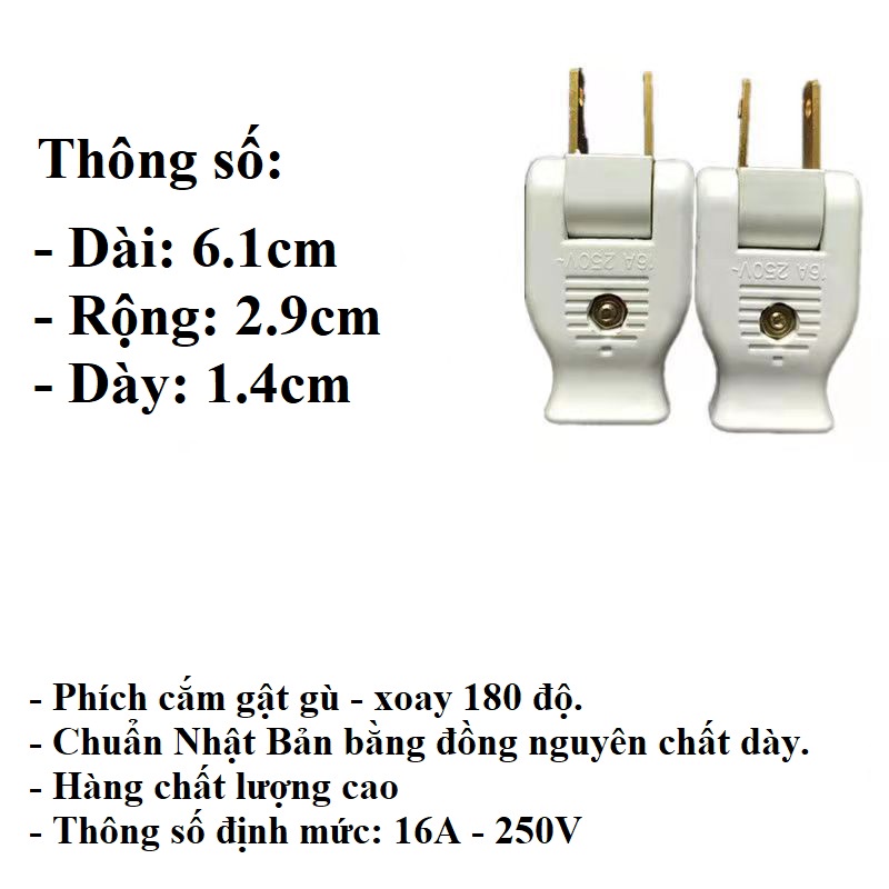 Phích cắm xoay 180 độ 16A-250V