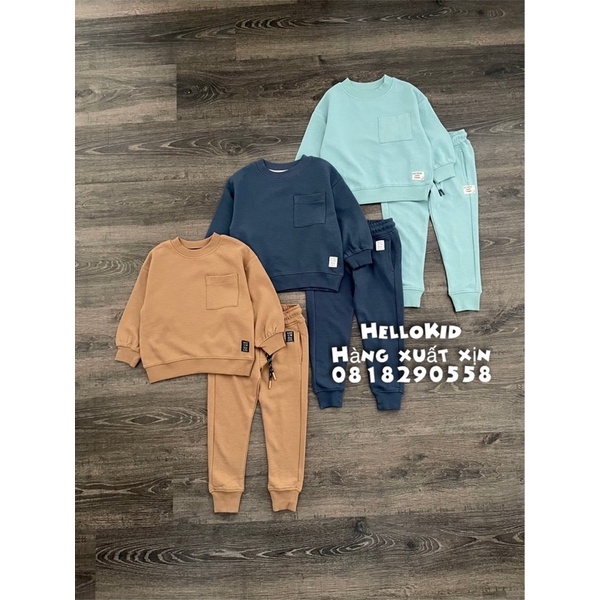 B445 - Bộ nỉ gân đơn giản HM cho bé