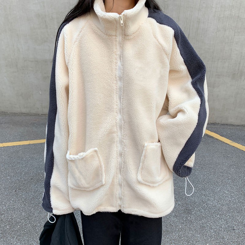 Mới Áo Khoác Bóng Chày Giả Lông Cừu Thêu Chữ Thời Trang Cho Nữ | BigBuy360 - bigbuy360.vn