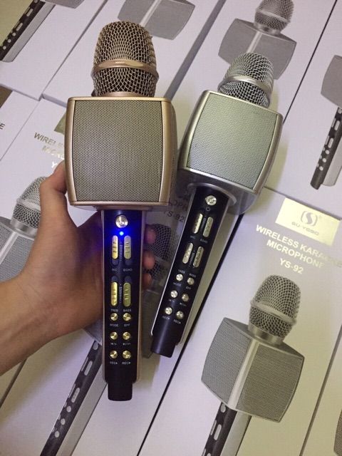 Micro Karaoke Bluetooth cao cấp Su-YoSD YS-92 chính hãng bass trầm ấm, micro không dây hát karaoke kèm loa bluetooth