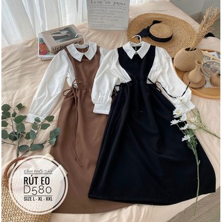 Bigsize Đầm phối dây rút eo D580