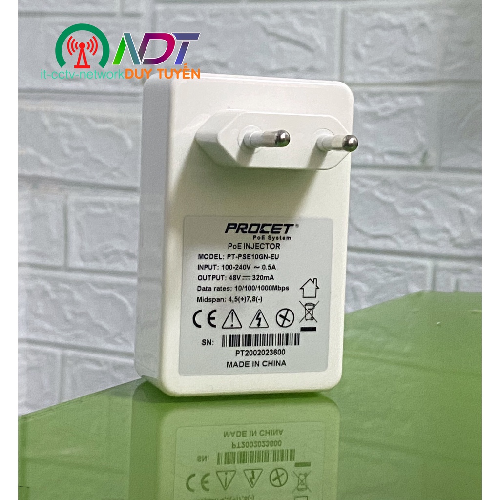 Nguồn POE ProCet 48V320mA   PT-PSE10GN-EU