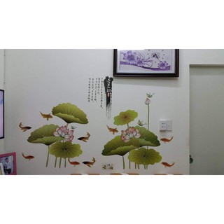 decal dán tường hoa sen