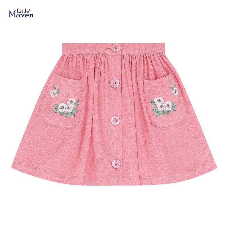 [Mã FASHIONGREEN15 giảm tới 30K đơn 99K] Chân váy bé gái Little Maven thêu hoa siêu xịn đủ size 2-7T