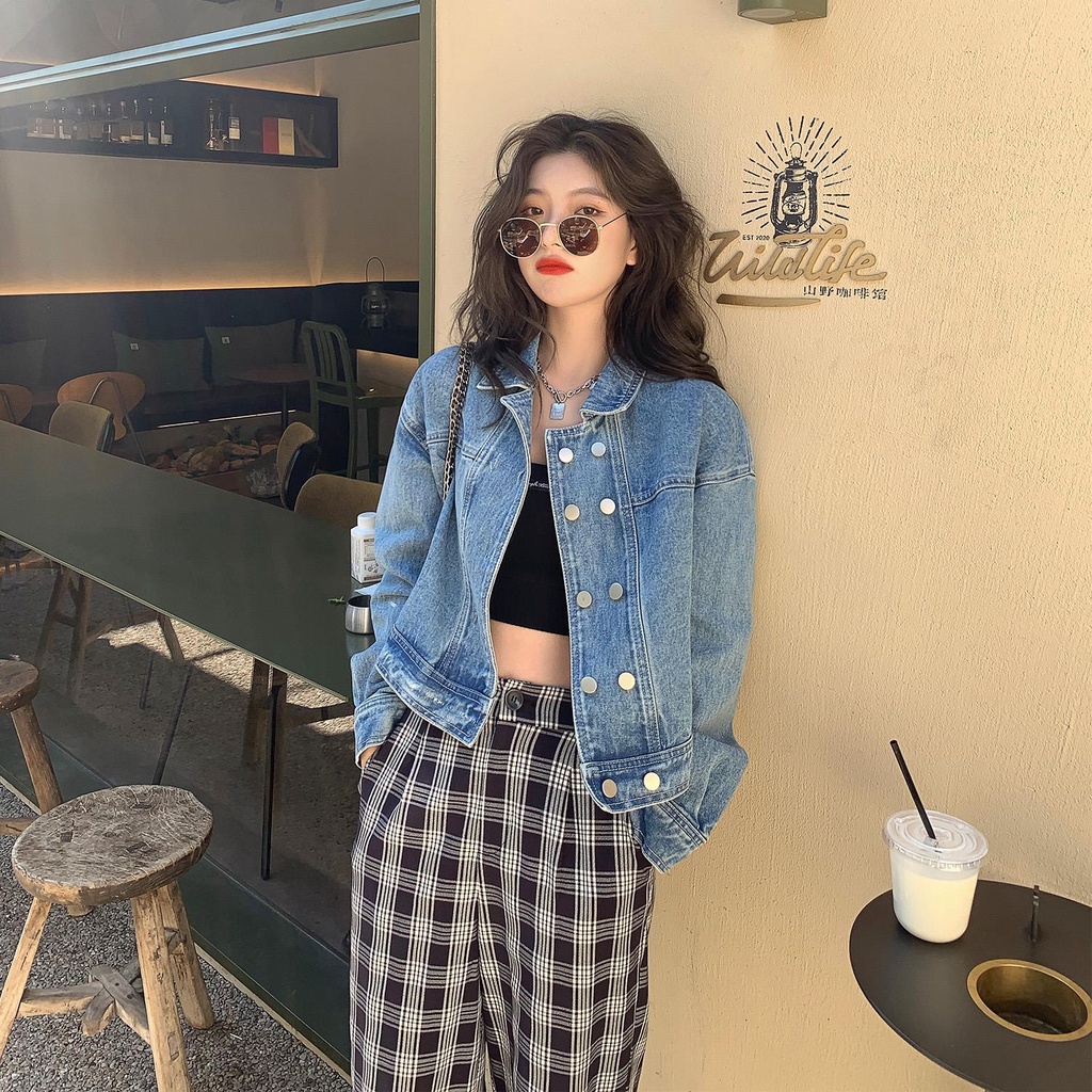 Áo Khoác Jeans Lửng Thời Trang Nữ Cá Tính