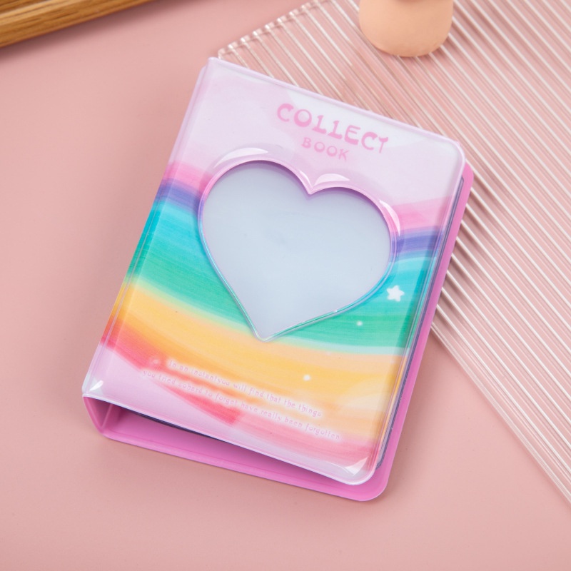 Album Ảnh Hàn Quốc 3 Inch Nắp Vuông Mini 40 Ngăn Đựng Thẻ Sưu Tầm Hình Trái Tim Dễ Thương