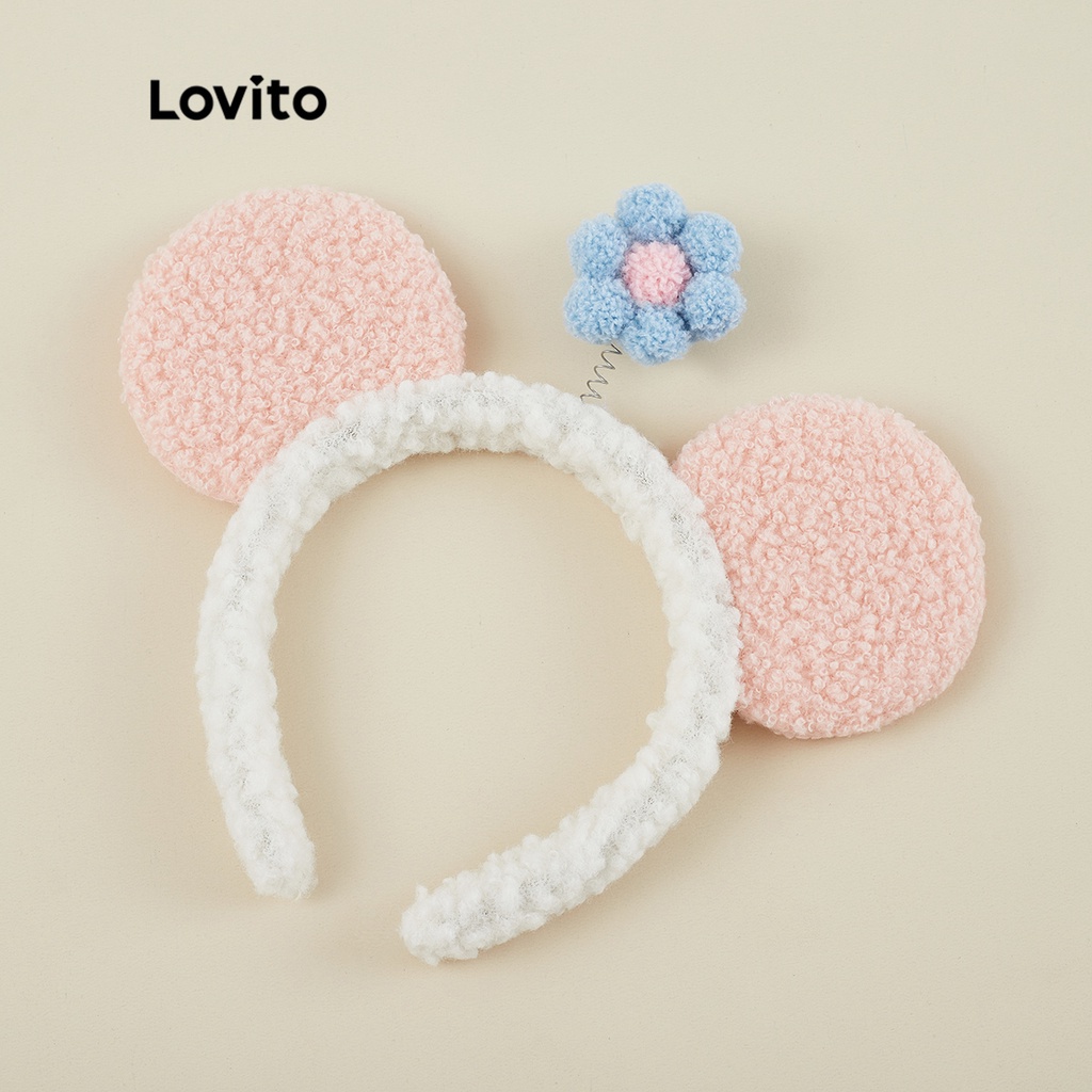 Băng đô Lovito vải hoa xinh xắn L26LD169 (màu trắng)