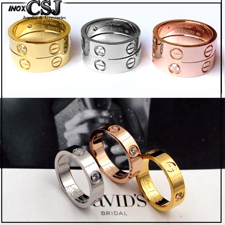 Combo Nhẫn + Bông tai Car tier titan siêu đẹp bền màu - Tặng hộp - Đem lại sang trọng, quý phái cho người đeo