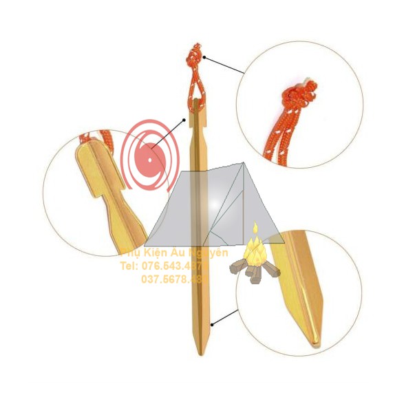 Phụ kiện lều trại - Combo 10 cọc tam giác dài 18cm