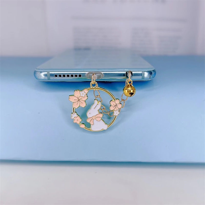 Nút Chống Bụi Cho Cổng Sạc Điện Thoại Di Động Hình Thỏ Sakura