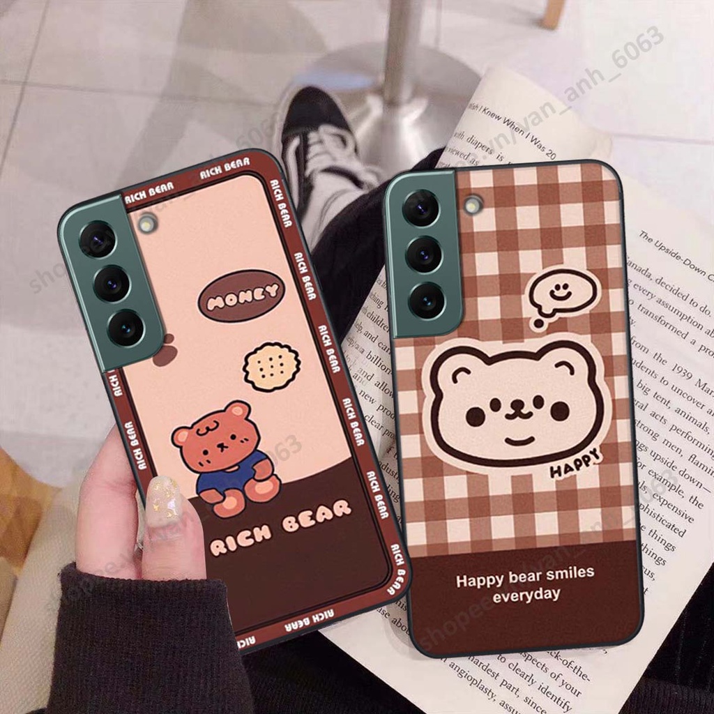 Ốp lưng Samsung S22 / S22 Plus / S22 Ultra / S22+ in hình hoa, gấu rich bear nghệ thuật, thời trang