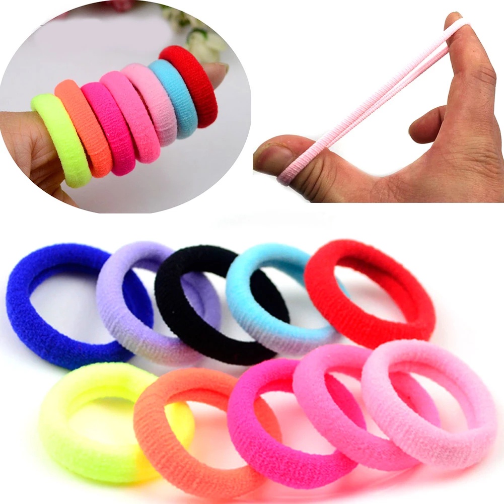 Set 50 dây cột tóc co giãn nhiều màu sắc
