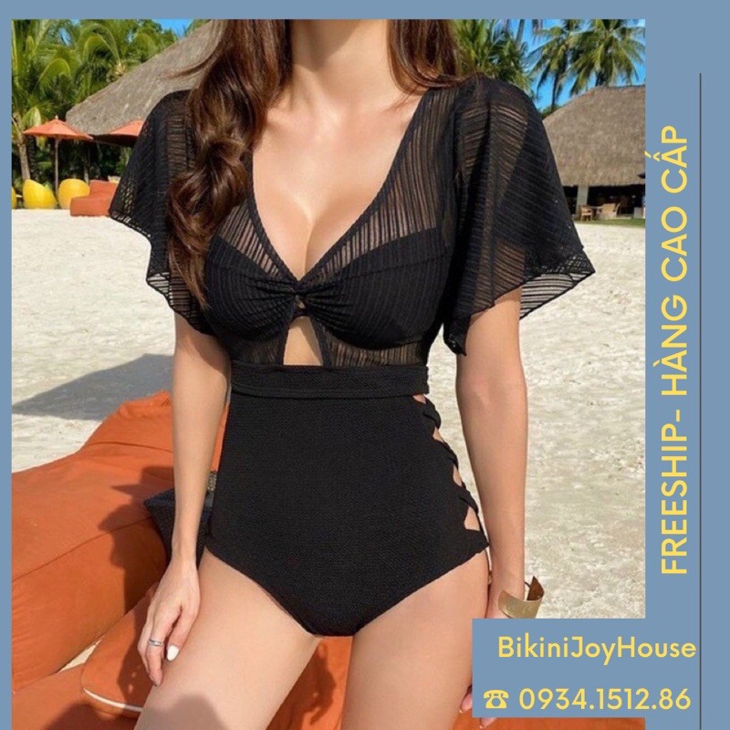 Bikini liền mảnh đen♥️ FREESHIP ♥️ che bắp tay