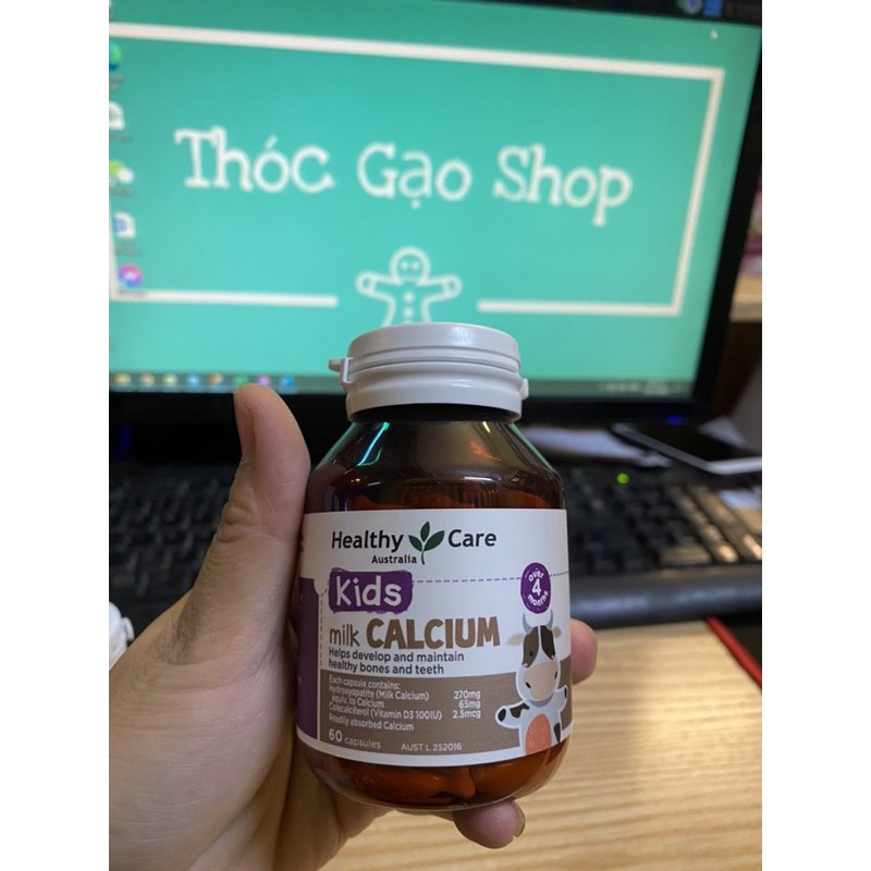 Lọ đựng DHA và canximilk 60v chính hãng Úc từ Healthycare