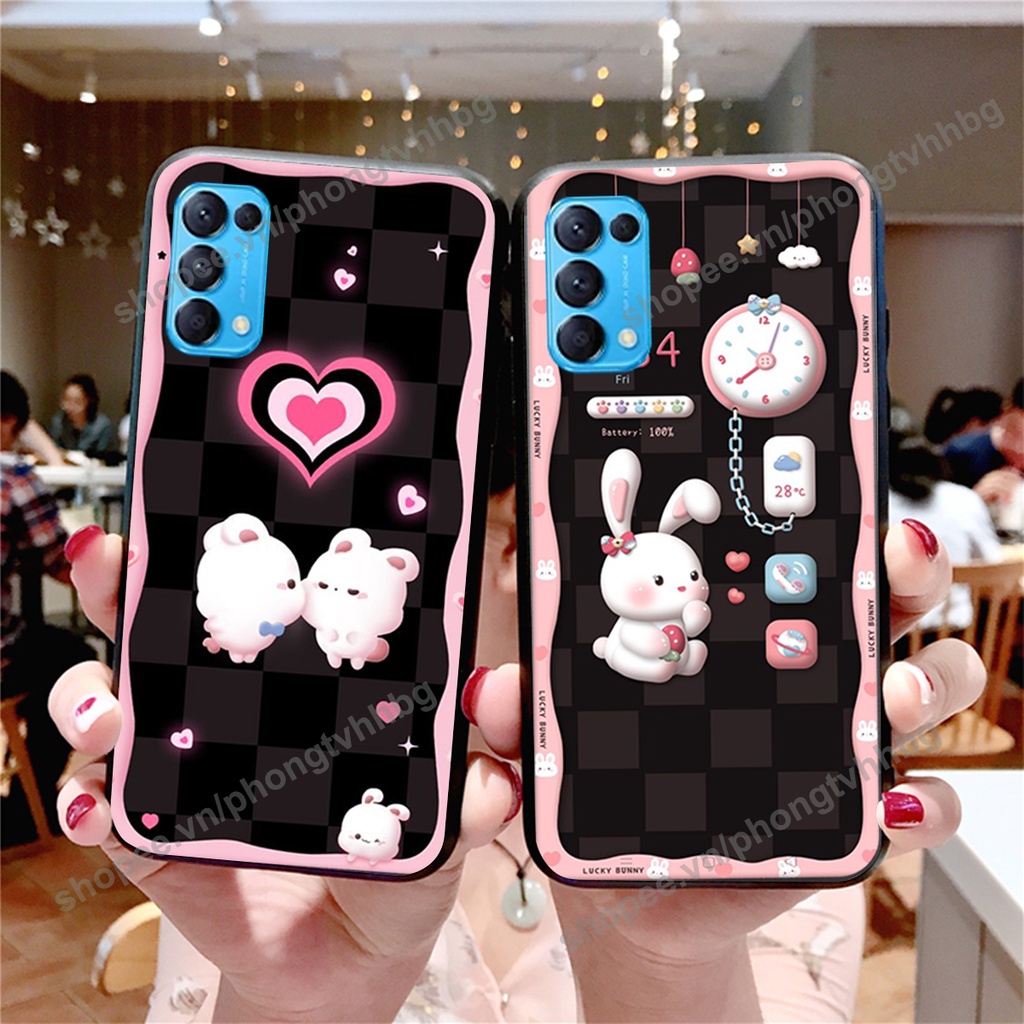 Ốp lưng Oppo Reno5 4G / Reno5 5G / Reno 5 gấu,thỏ trắng , đồng hồ dễ thương cute cực đẹp