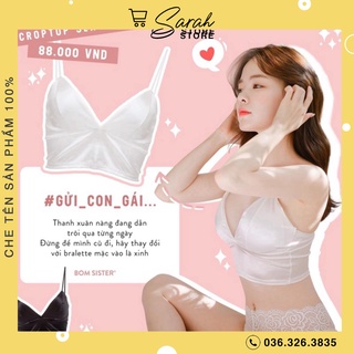 Bra satin áo lót phi bóng bra satin croptop 264