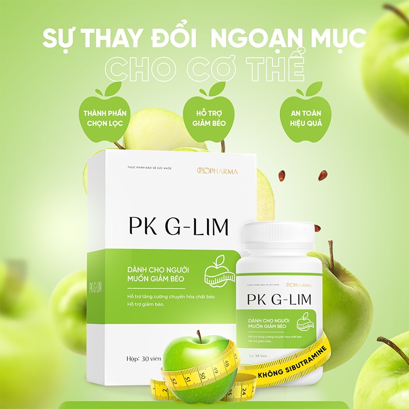 Viên uống hỗ trợ giảm cân PK G-LIM Dr.Lacir 1 hộp 30 viên - thúc đẩy đốt cháy mỡ thừa DR49