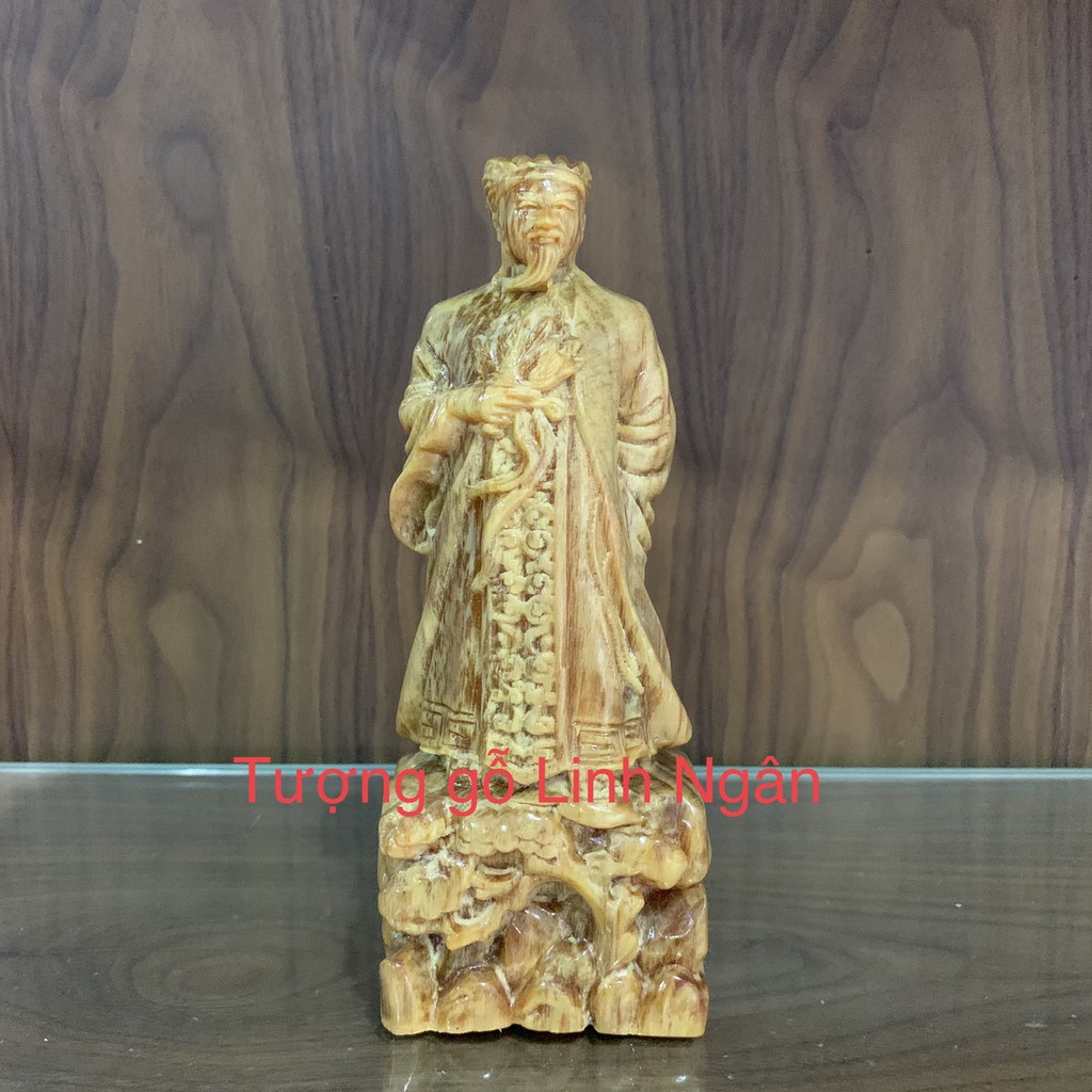 Tượng khổng minh gỗ huyết long cao 20 cm