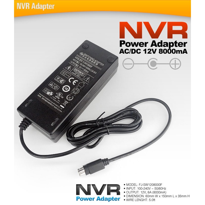 ✅ Bộ Nguồn Đầu Ghi Camera 12V 8A Chân 4pin Dùng Cho Đầu Ghi Hình Hoặc Thiết bị tương Thích
