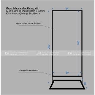 Standee khung sắt kích thước 60*160, 80*180, 80*200