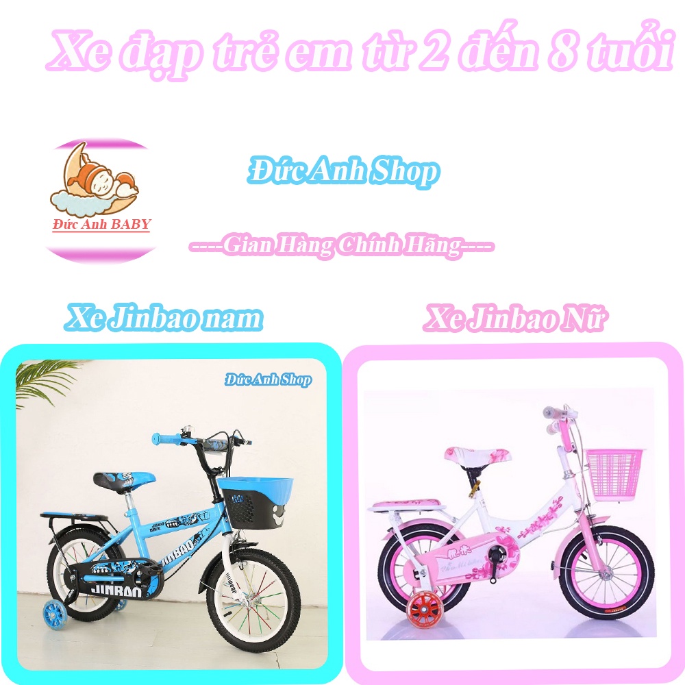 Xe đạp trẻ em JINBAO cho bé gái, bé trai, từ 2 đến 8 tuổi