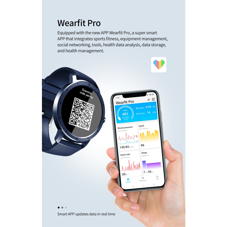 Đồng hồ thông minh HW21 màn hình cảm ứng, Đồng hồ theo dõi sức khỏe đo nhịp tim huyết áp