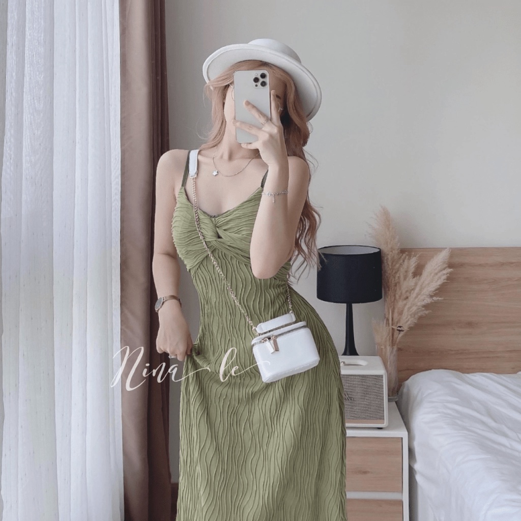 ĐẦM THUN SÓNG HAI DÂY THIẾT KẾ HAI LỚP DÁNG SUÔNG THEO FORM MẶC LÀ XINH CỰC HOT UP Thời Trang hhp 2022