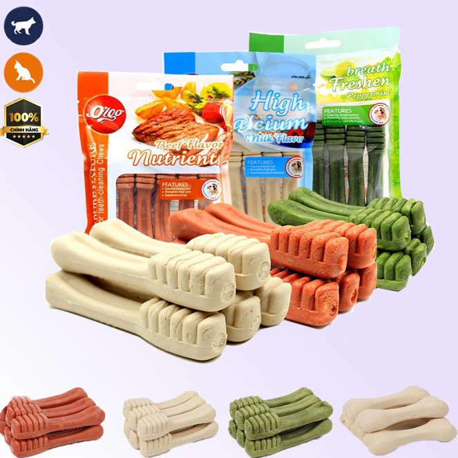 Xương gặm canxi sạch răng cung cấp khoáng chó Orgo High Calcium khử hôi miệng- Xương gặm dinh dưỡng cung cấp dd cho mèo