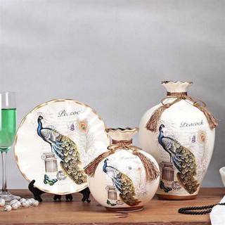 Bộ 3 Bình Gốm Trang Trí Phòng Khách Hút Tài Lộc