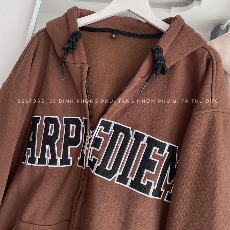 Áo Khoác nỉ ARPI 2 màu Tan_Nâu form rộng unisex nam nữ