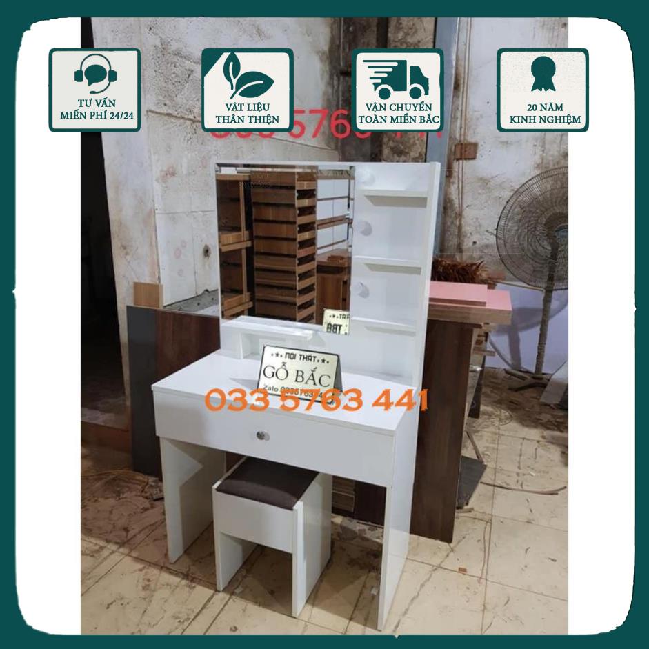 GIÁ GỐC - Bàn trang điểm gỗ MDF phủ melamine rộng 80cm kèm ghế hàng loại 1 !