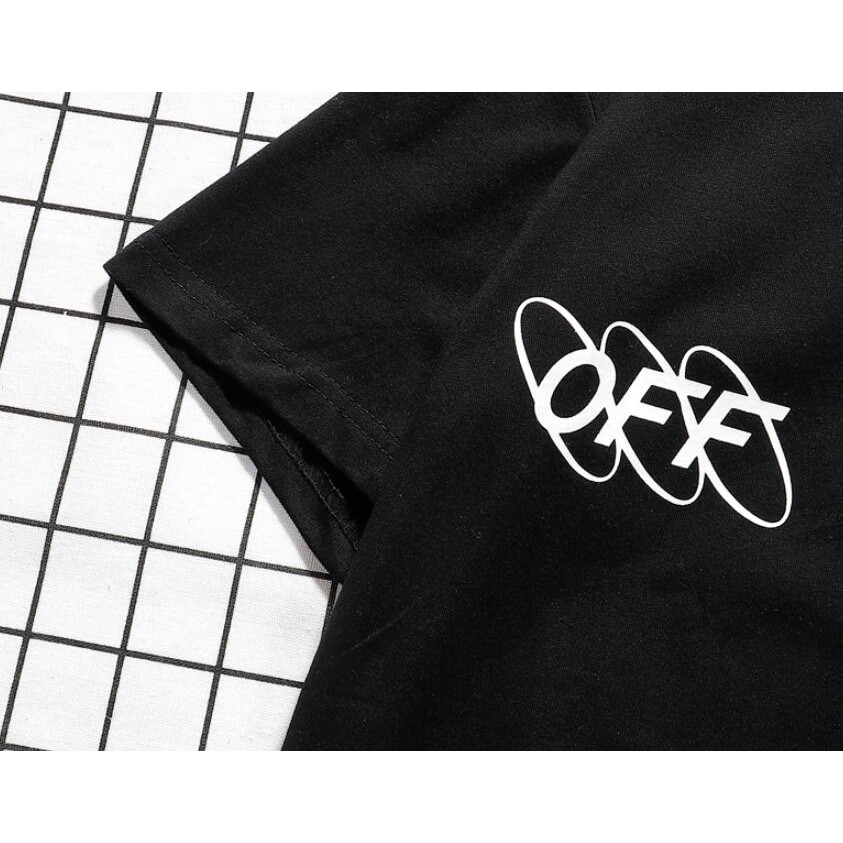 Áo Thun Off-White Tay Ngắn Chất Vải Cotton In Chữ Thời Trang