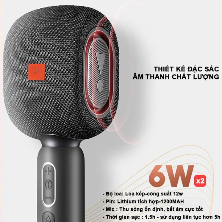 Micro Karaoke Loa Bluetooth KMC 500 Phiên bản mới 2022 âm thanh cực hay  phù hợp với mọi chất giọng- Bảo hành 1 năm