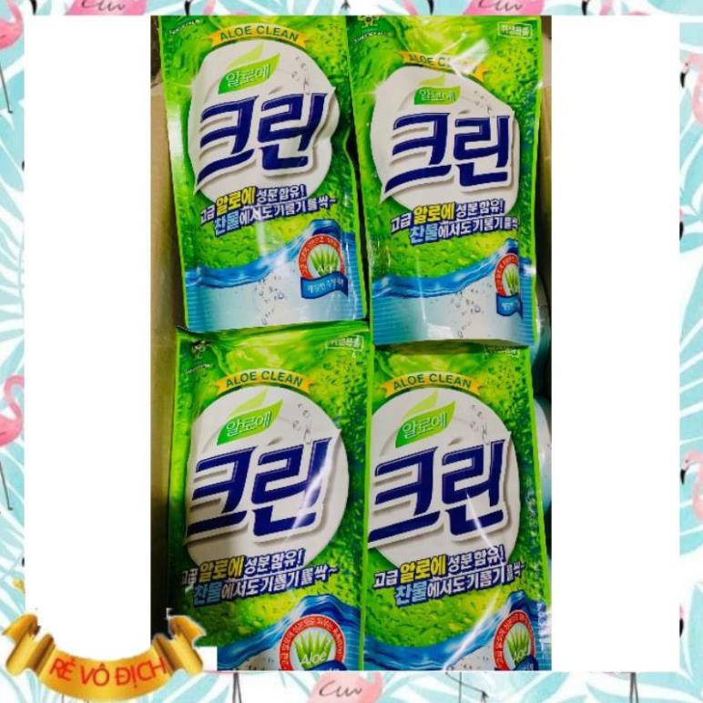 Nước Rửa Chén SANDOKKAEBI ⚡FREESHIP⚡ 800 ml (dạng túi) Hương Nha Đam - An toàn cho gia đình bạn