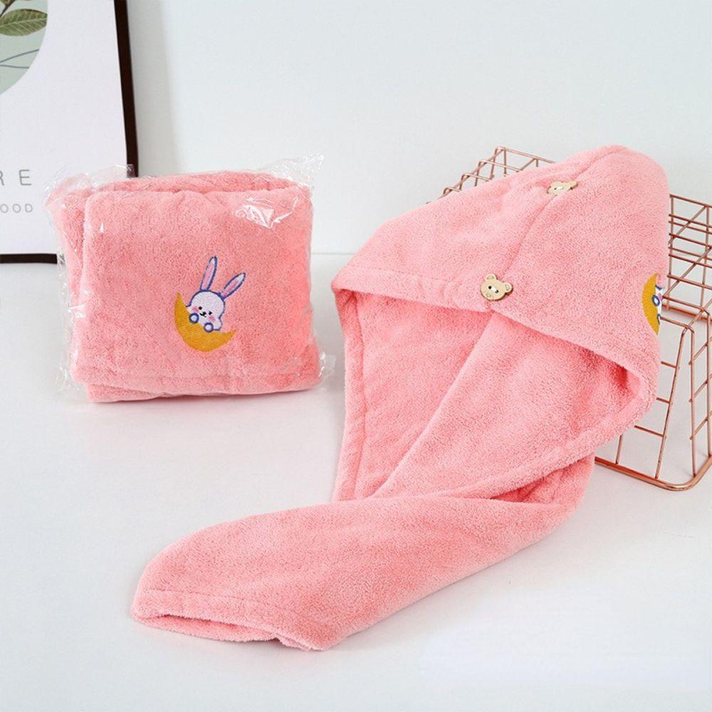 Mũ Trùm Tóc Thấm Hút Nước Nhanh Khô In Họa Tiết Hoạt Hình Dễ Thương Tiện Dụng Cho Nhà Tắm