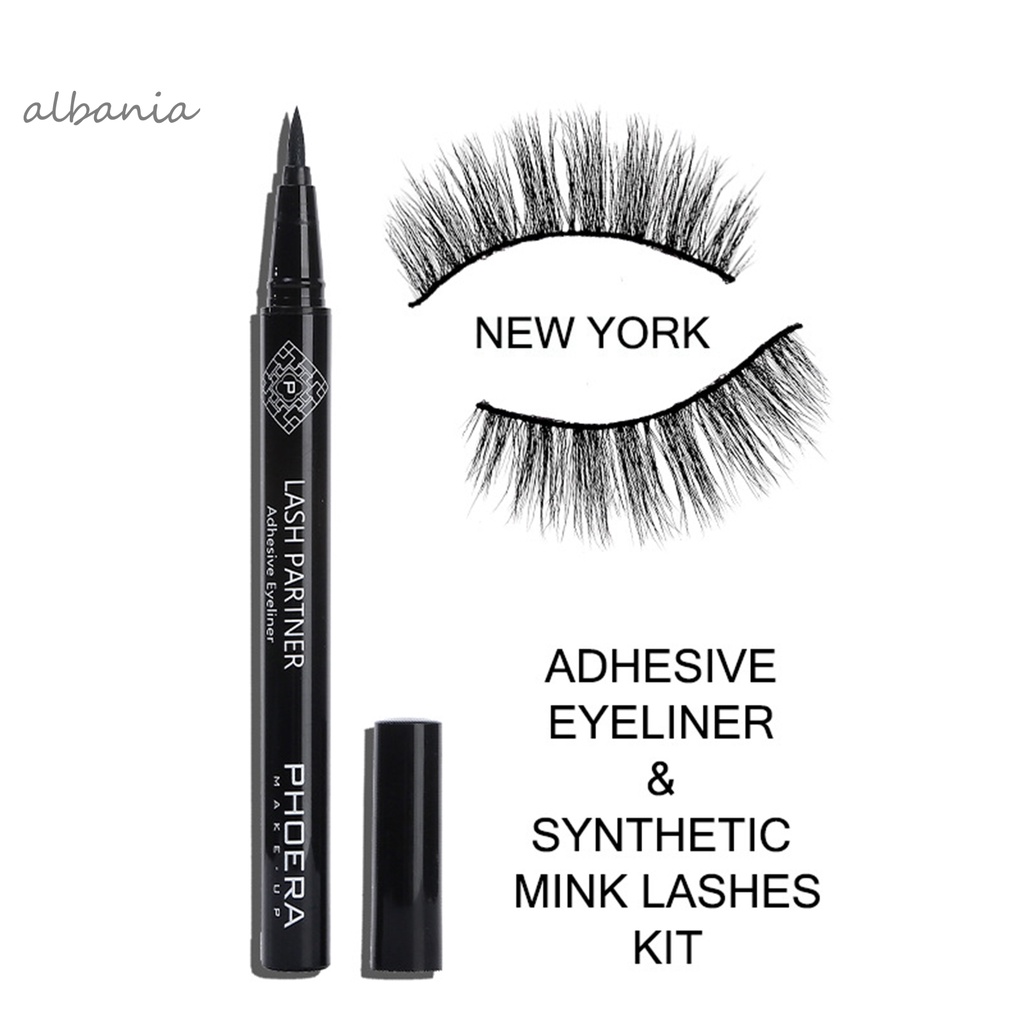 Bộ bút kẻ mắt dạng lỏng chống thấm nước kèm lông mi giả tiện dụng cho nữ | BigBuy360 - bigbuy360.vn