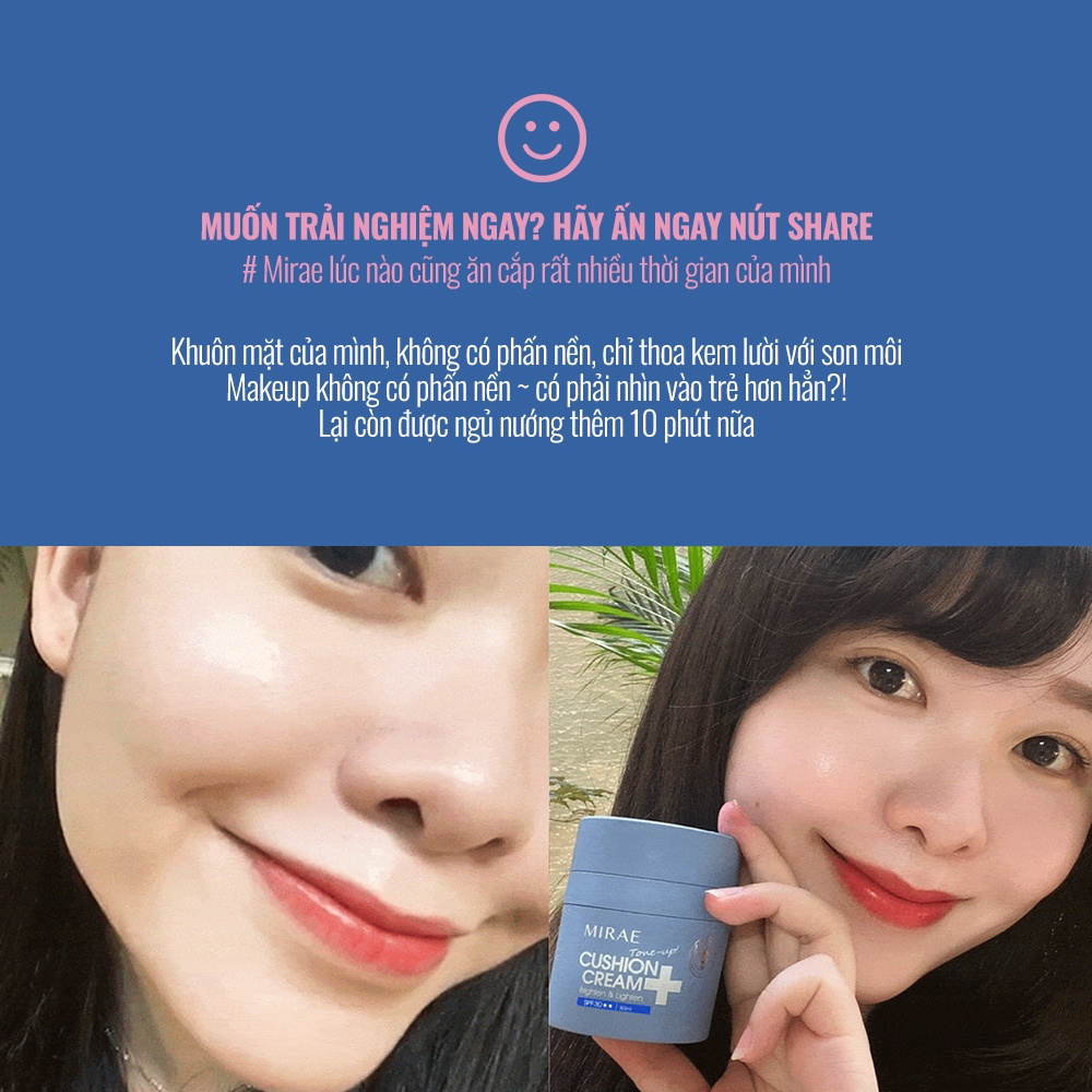 Kem lười Mirae giúp da trắng sáng dưỡng ẩm che mờ khuyết điểm MIREA CICA PLUS CUSHION CREAM 30ml/hũ | BigBuy360 - bigbuy360.vn