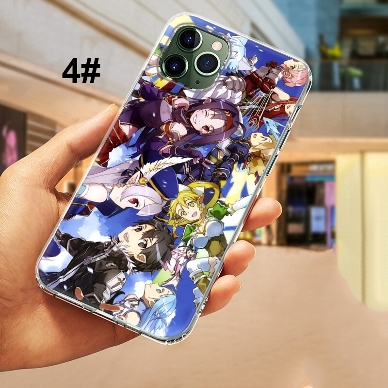 Ốp lưng silicone hoạt hình Sword Art Online cho iPhone XR X Xs Max 8 7 6s 6 Plus 5 5s