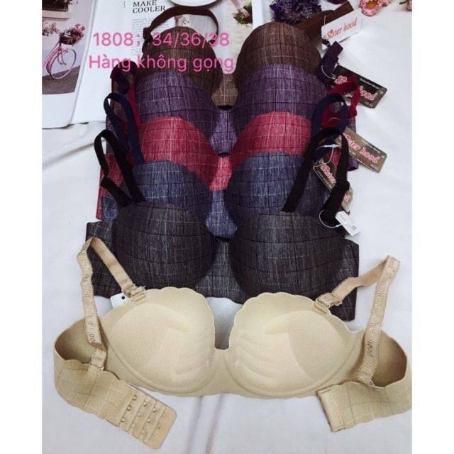 (1808)áo đúc su kẻ ko gọng nâng đẹp