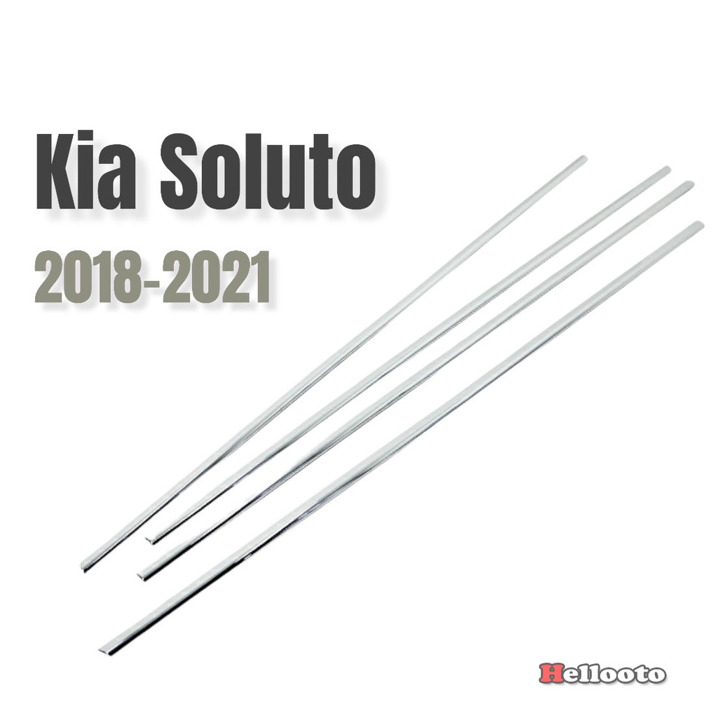 Nẹp Chân Kính Inox Xe Kia Soluto 2018 2019 2020 2021- 6 chi tiết