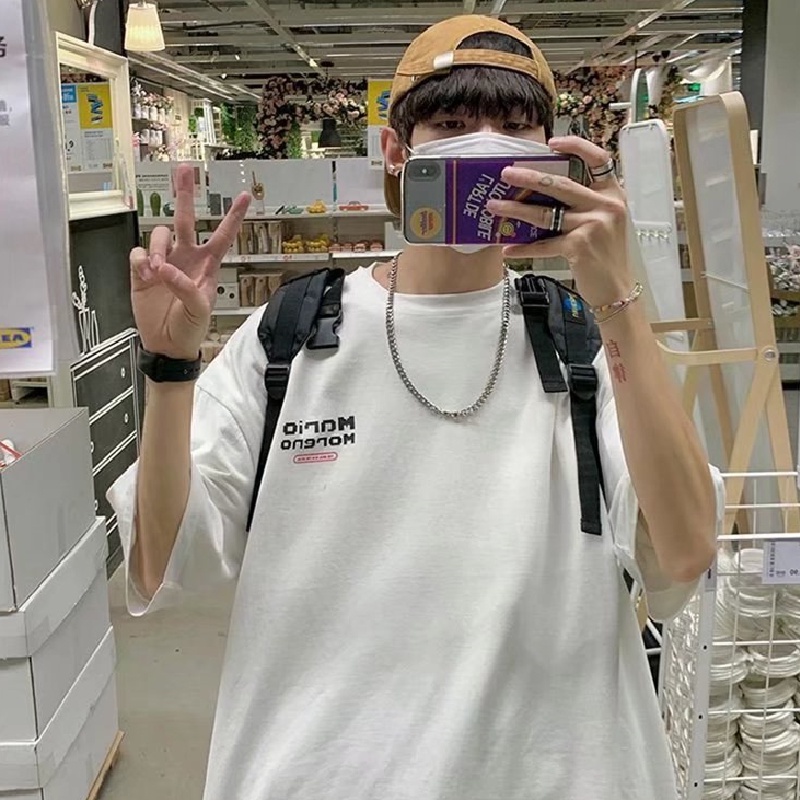 Áo Thun Dáng Rộng Cổ Tròn In Họa Tiết Hoạt Hình Phong Cách Đường Phố Thời Trang Mùa Hè Dành Cho Nam Nữ Size M-8XL