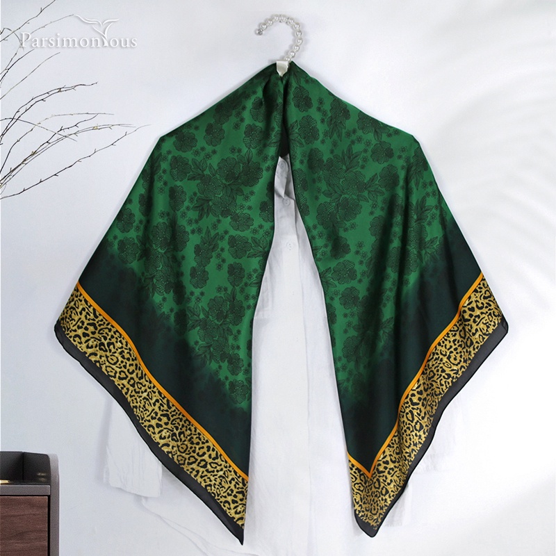 Khăn Choàng Cổ Hình Vuông Bằng Lụa Nhân Tạo 110x110cm (43.3x43.3inch) WJ1014-C